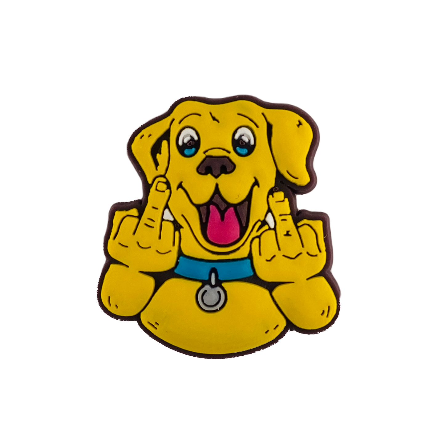 18+ Flipping The Bird - Dog Middle Finger Shoe Charm