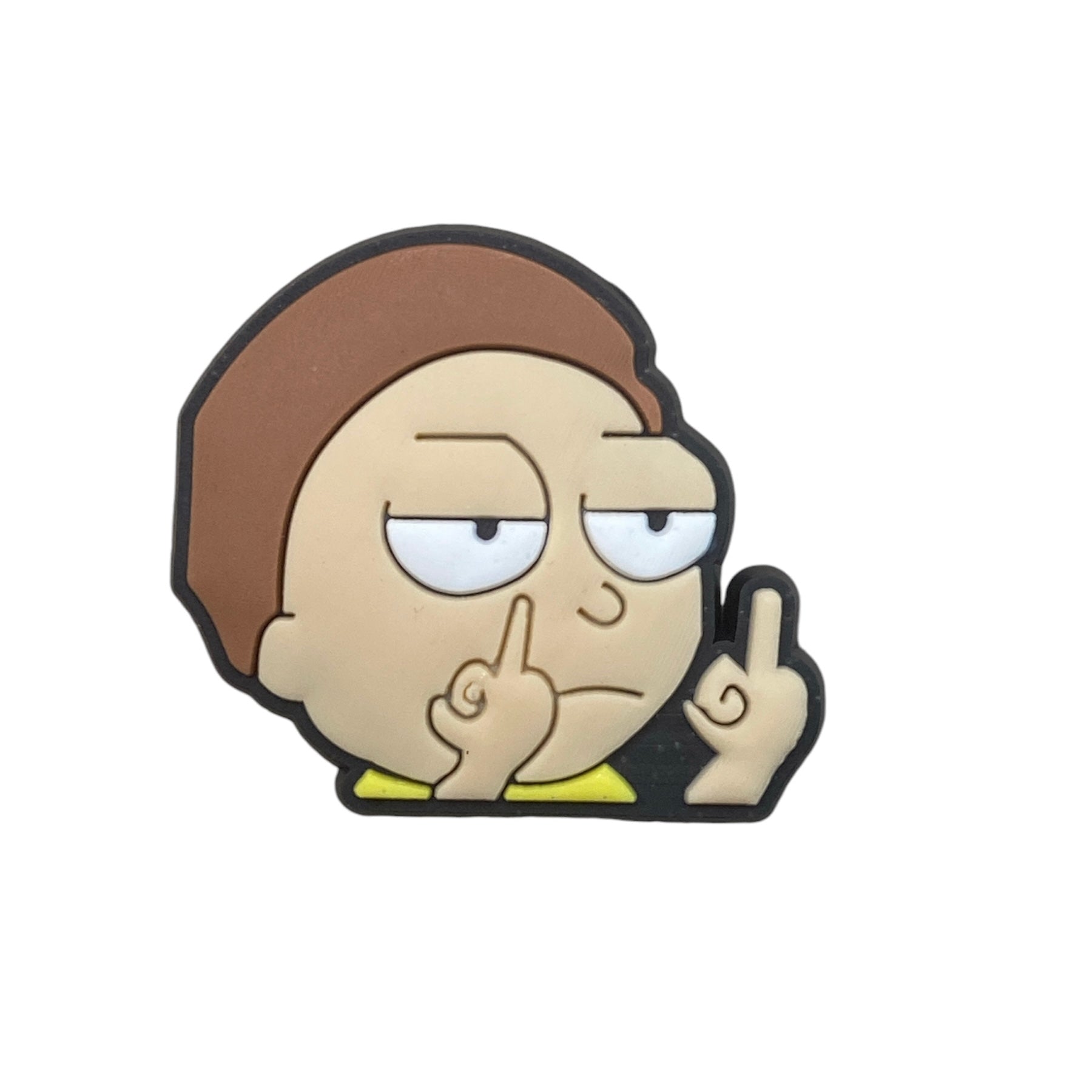 18+ Flipping the Bird - Rick and Morty - Morty Smith Middle Finger Shoe Charm