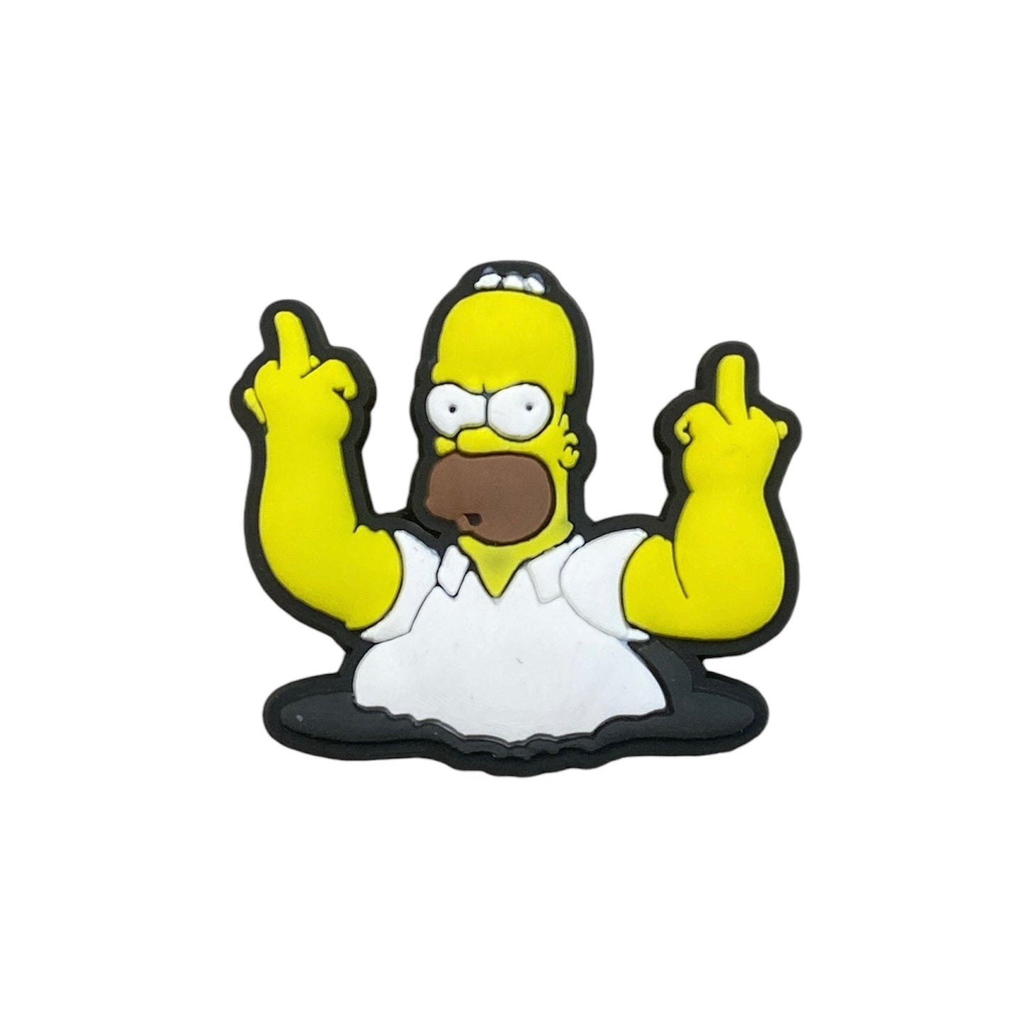 18+ Flipping the Bird - The Simpsons - Homer Simpson Character Middle Finger Shoe Charm