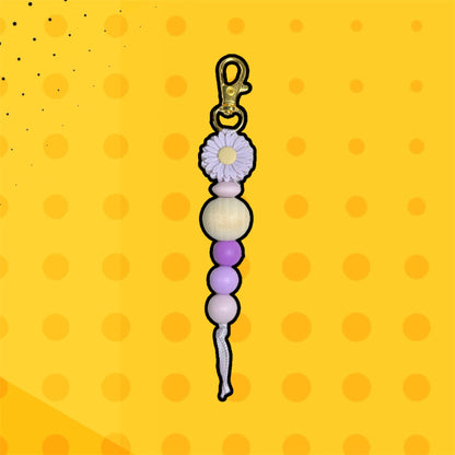 Keychain - Ombre Daisy Beaded Keychain Light Purple