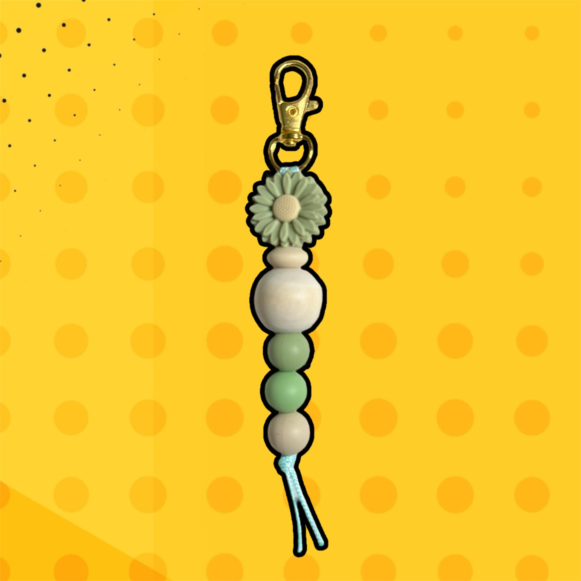 Keychain - Ombre Daisy Beaded Keychain Green