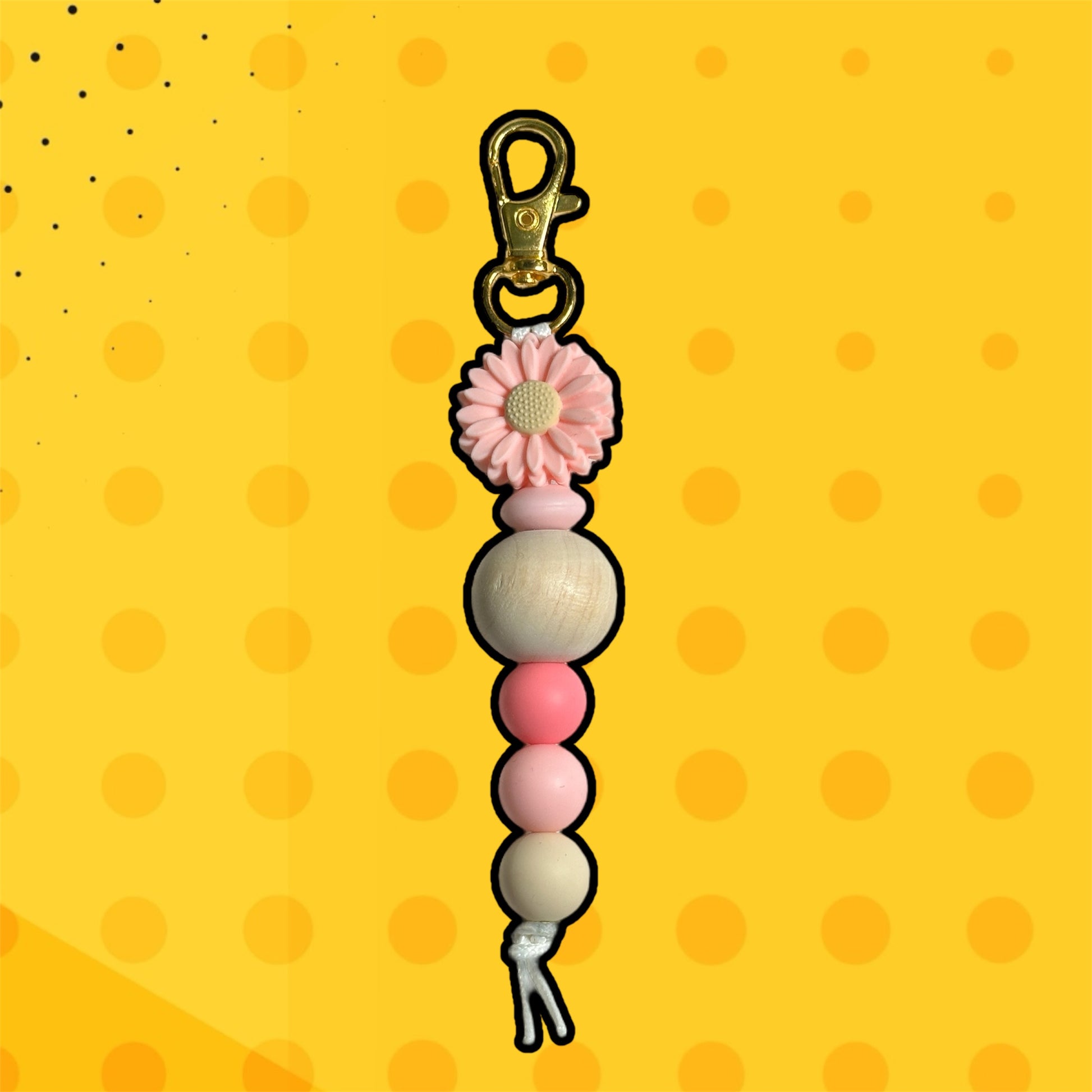 Keychain - Ombre Daisy Beaded Keychain Pink