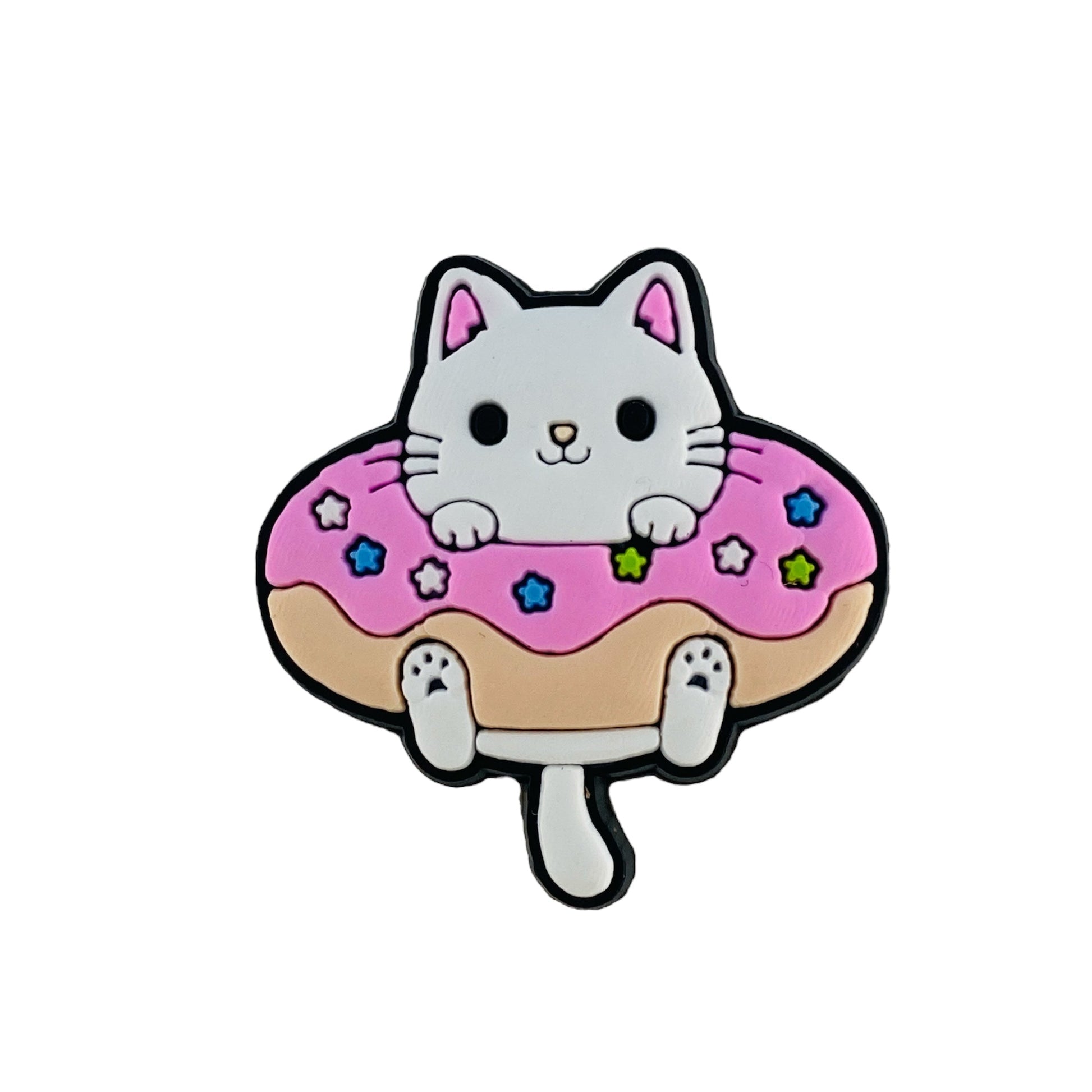 Cats - White Cat in a Donut Shoe Charm