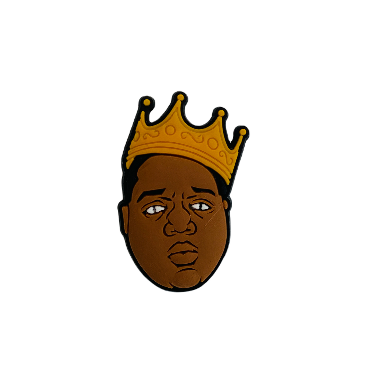 Celebrities - Singer - B.I.G Biggie The Notorious Rapper with Golden Crown Face Shoe Charm