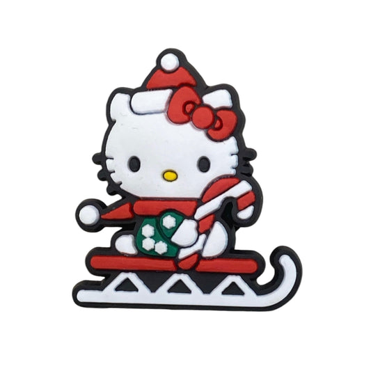 Christmas - Hello Kitty - Hello Kitty holding Candy Cane Pink Shoe Charm