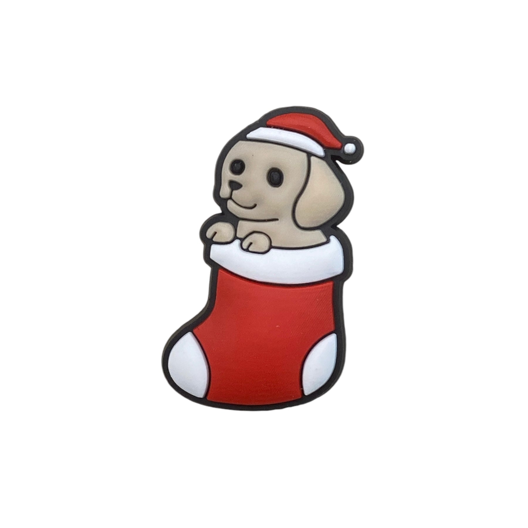 Christmas - Puppy Dog in Christmas Stocking Shoe Charm