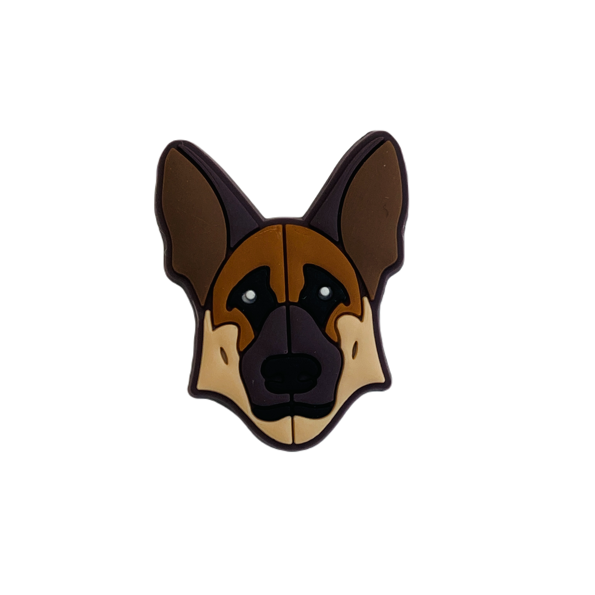 Dogs - German Shepherd Face Brown and Black Shoe Charm