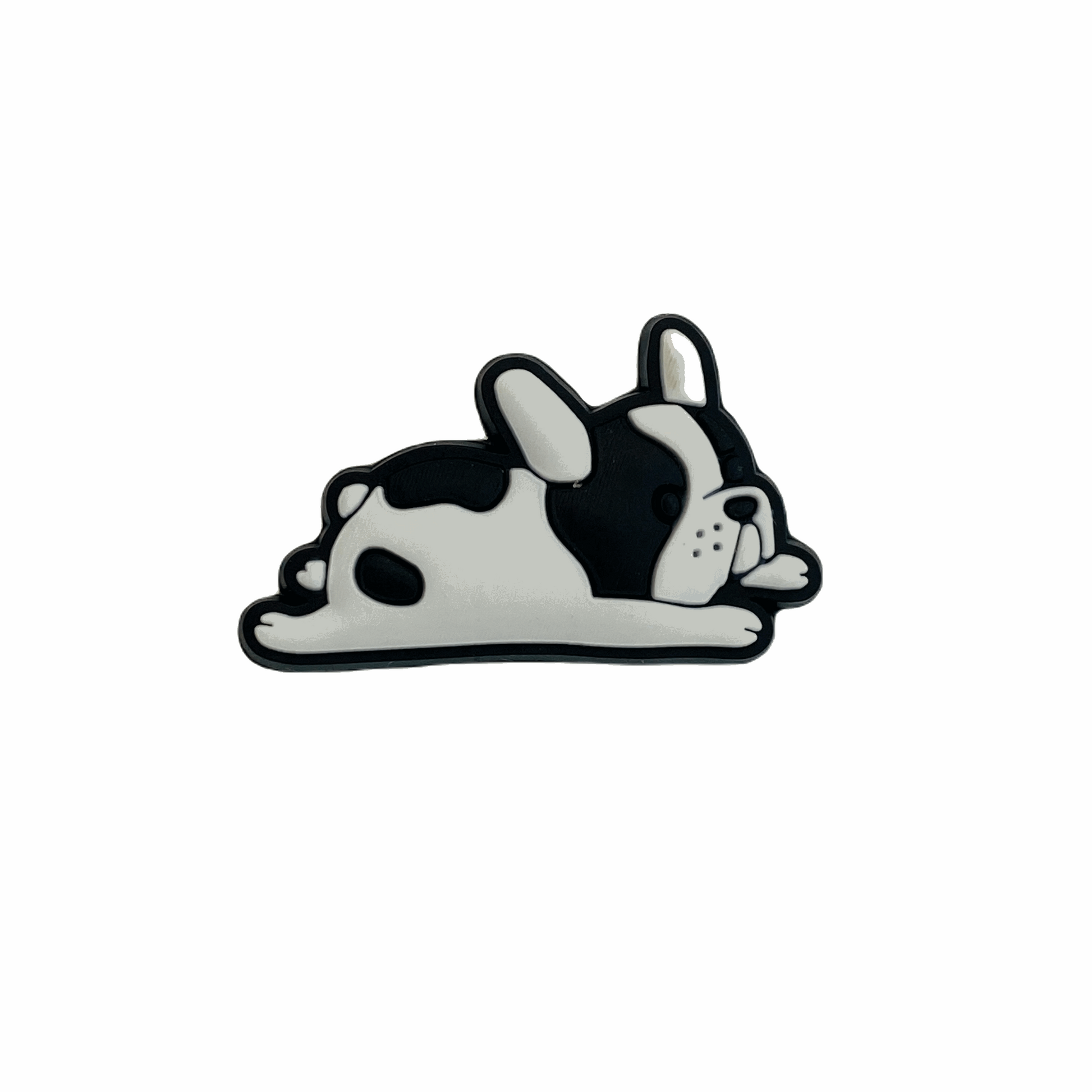 Dogs - French Bulldog Lazy Sleeping Black and White Shoe Charm