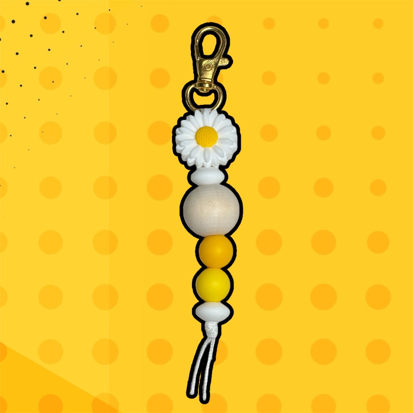 Keychain - Ombre Daisy Beaded Keychain Yellow