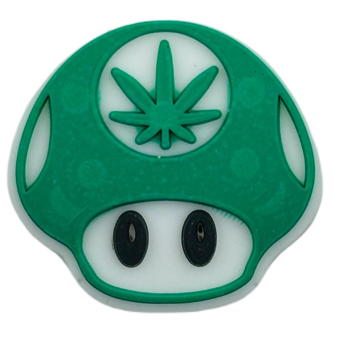 Gaming - Mario Green Mushroom With Pot Leaf Shoe Charm