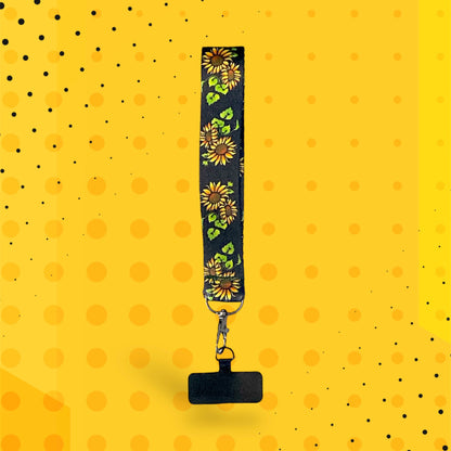 Phone Lanyard with Phone Case Attachment Sunflower Nights