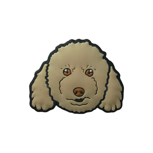 Dogs - Poodle Face Light Brown Shoe Charm