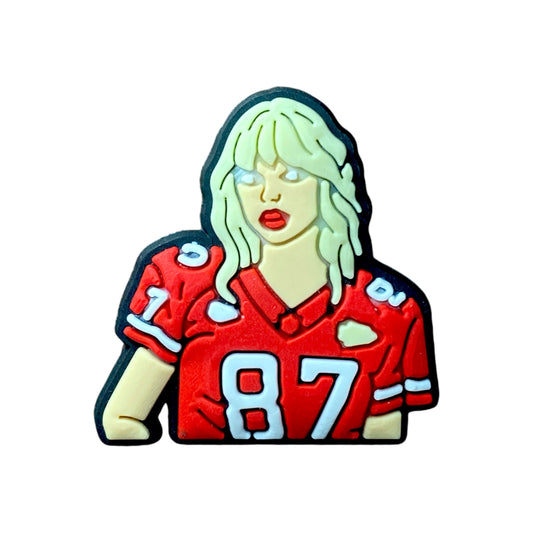 Celebrities - Taylor Swift Wearing Kansas City Chiefs Jersey 87 Shoe Charm