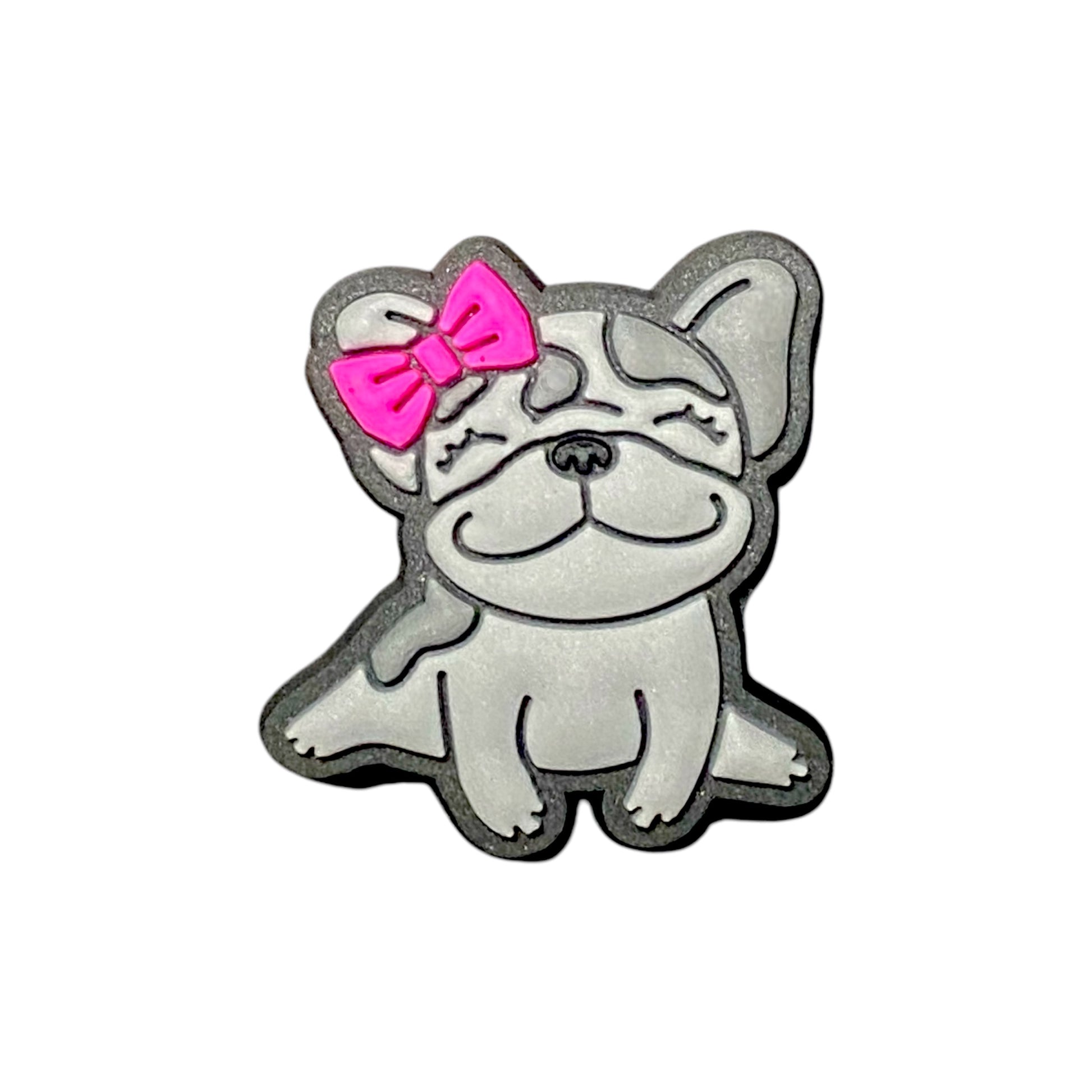 Dogs - Pug with Pink Bow Cute Shoe Charm