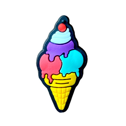 Food - Ice Cream Rainbow Triple Scoop Shoe Charm