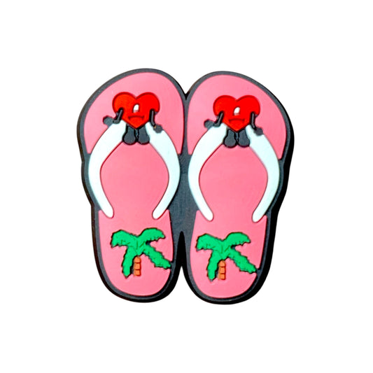 Travel - Flip Flops Thongs Jandals Pink Tropical Shoe Charm