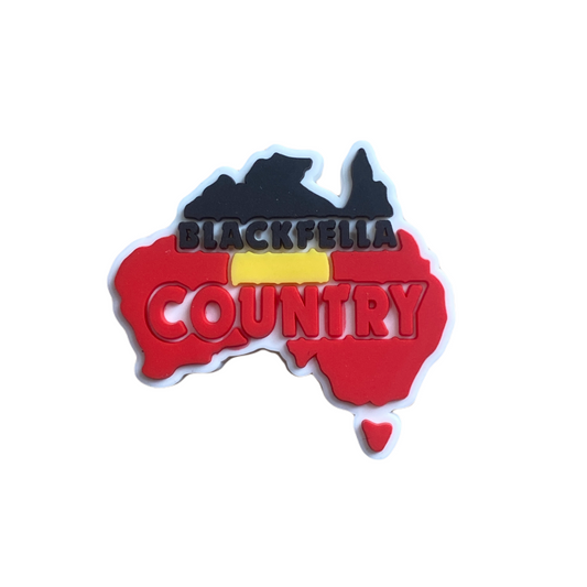 First Nations - Blackfella Country Aboriginal Flag in Australia Map Shoe Charm