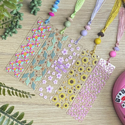 Bookmark - Acrylic Bookmarks with Beaded Tassels