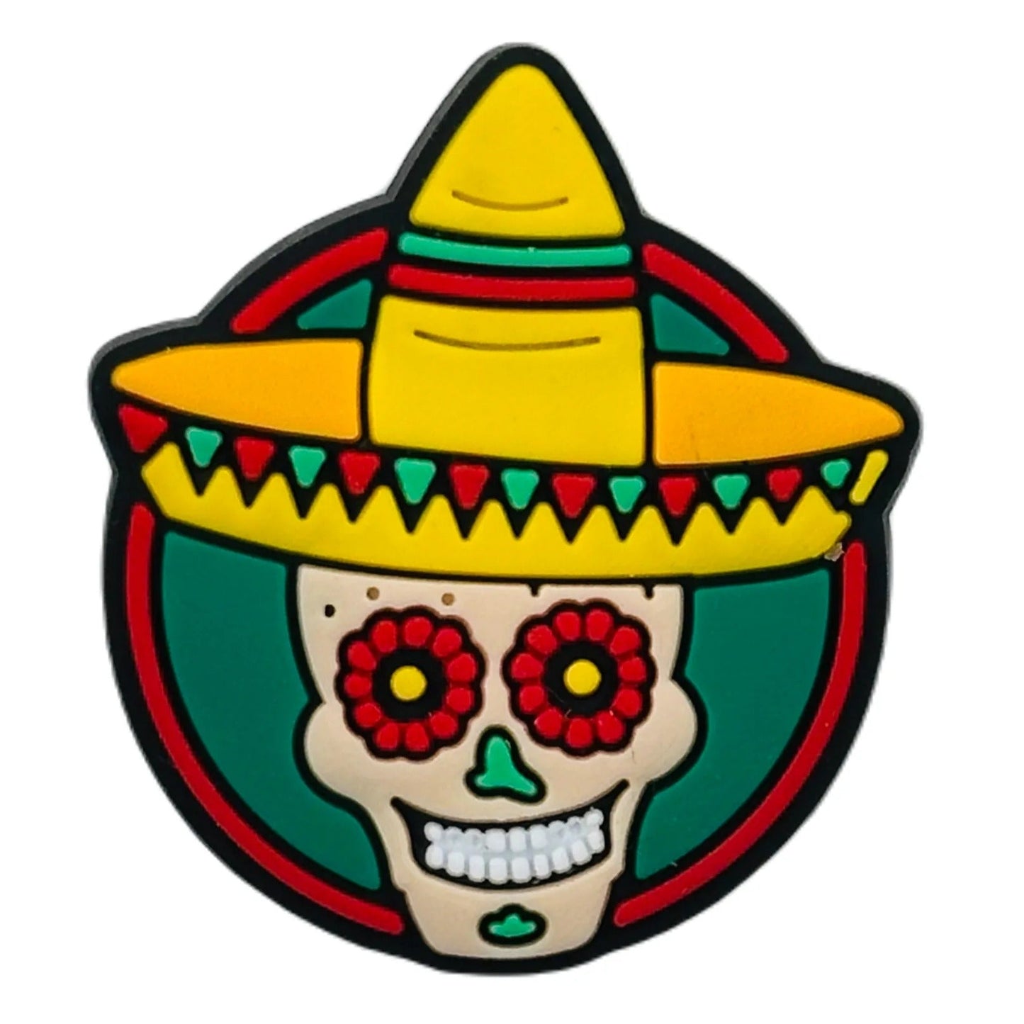 Mexican - Mexican Skull With Sombrero Hat Shoe Charm