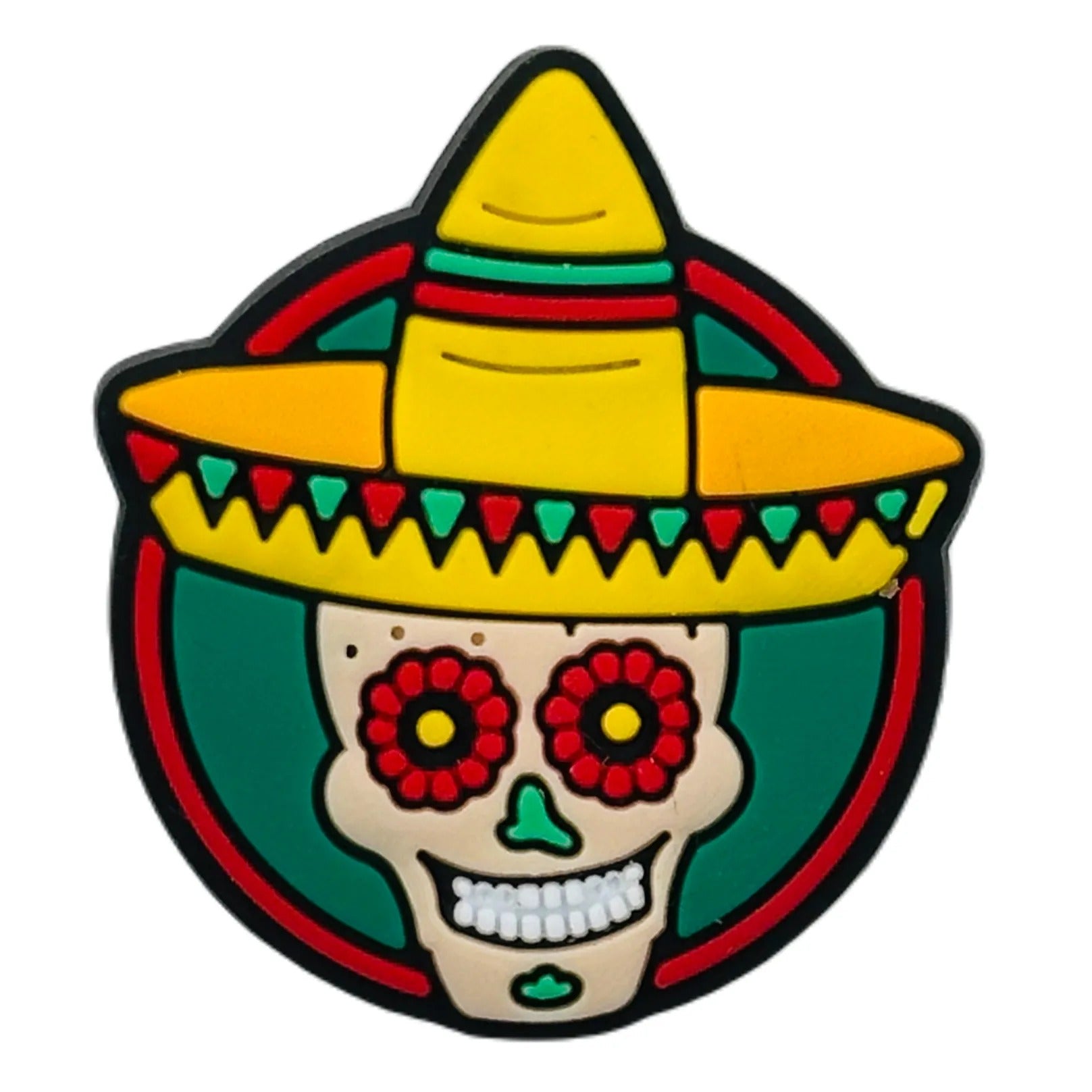 Mexican - Mexican Skull With Sombrero Hat Shoe Charm