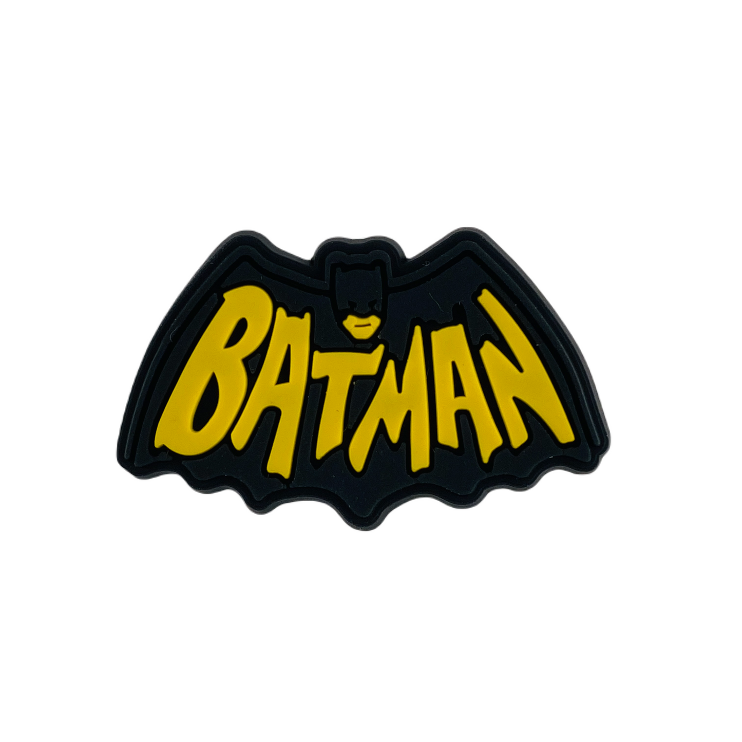 Movies - DC - Batman - Batman Title in a Bat Cape Shoe Charm