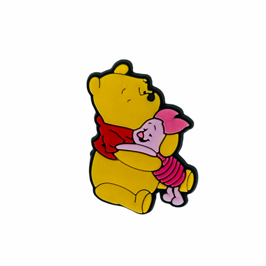 Movies - Winnie The Pooh & Friends - Winnie The Pooh Hugging Pink Piglet Character Shoe Charm