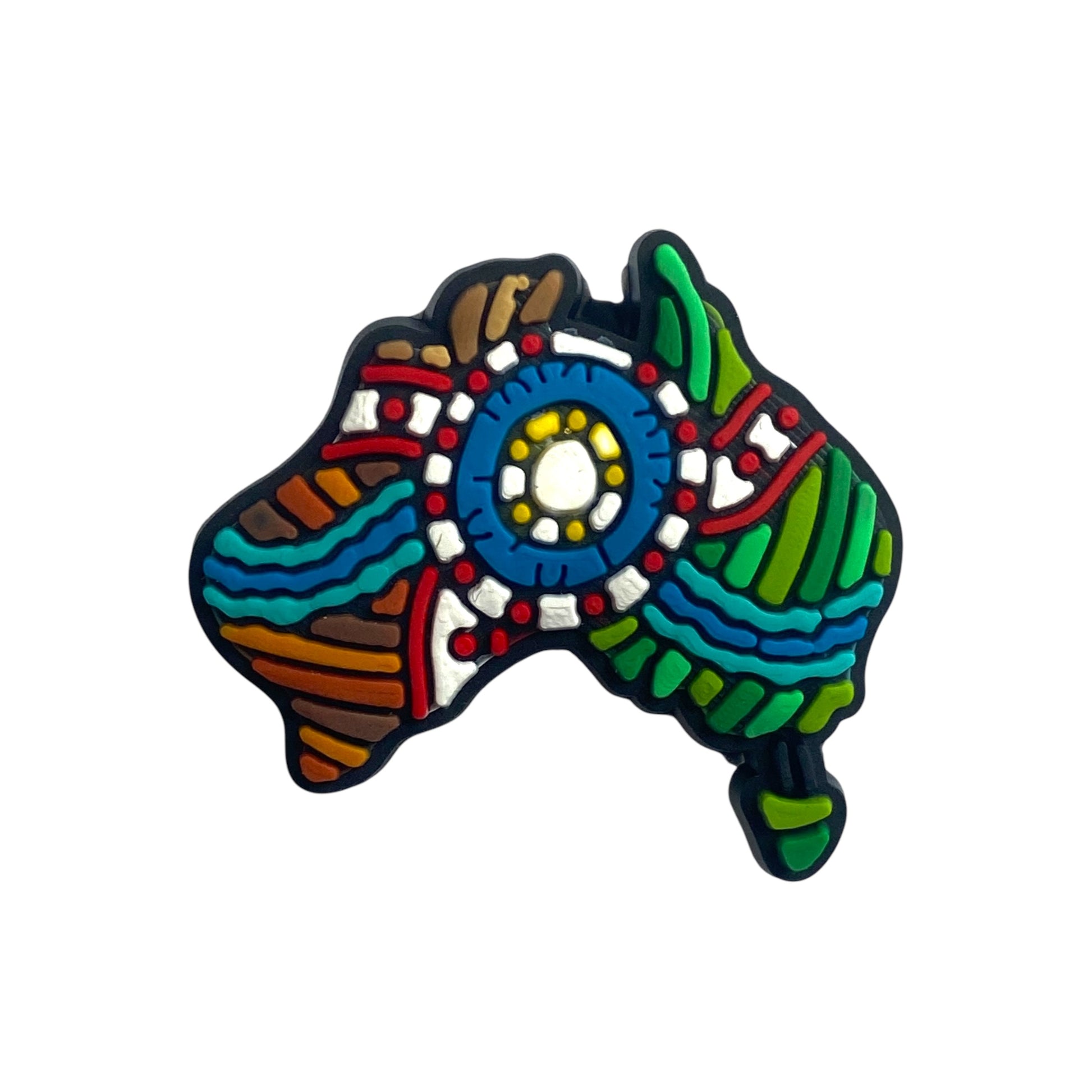 First Nations - Indigenous Art inside Map of Australia Shoe Charm