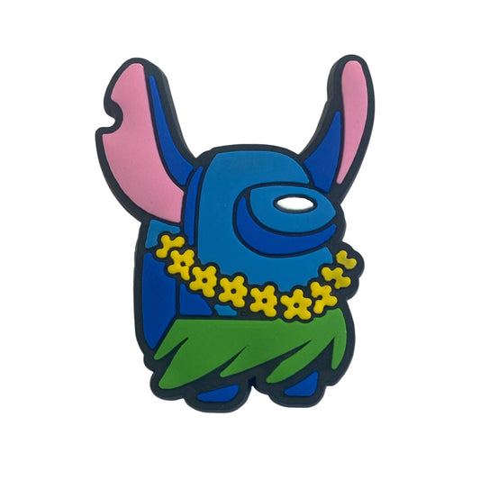 Gaming - Among Us - Stitch Wearing A Hula Skirt and Lei Character Shoe Charm