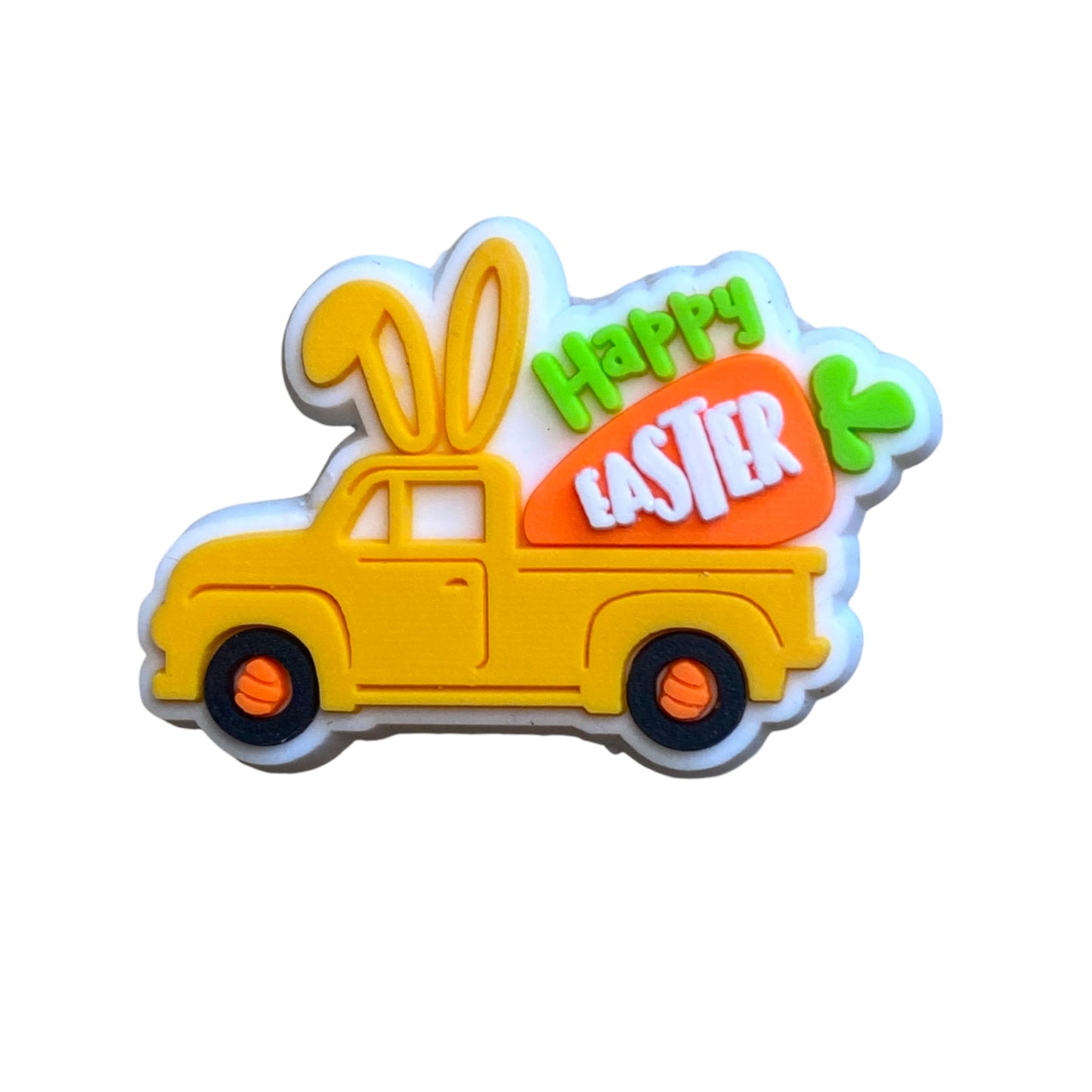 Easter - Happy Easter Carrot in Orange Truck with Bunny Ears Shoe Charm