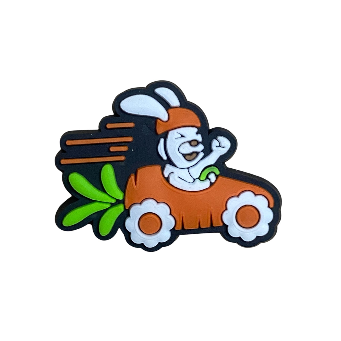 Easter - Bunny Rabbit Riding Carrot Go-Kart Shoe Charm