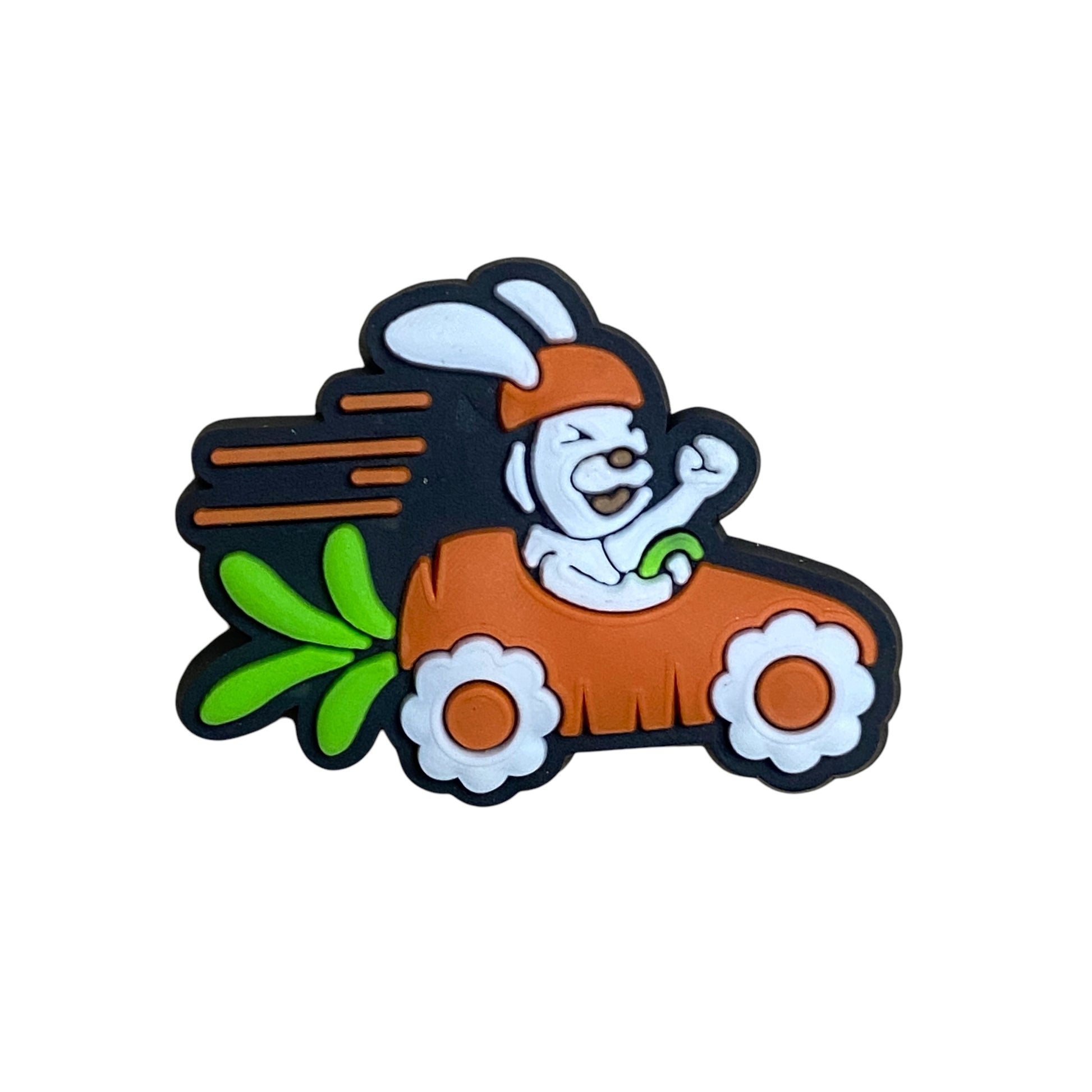 Easter - Bunny Rabbit Riding Carrot Go-Kart Shoe Charm