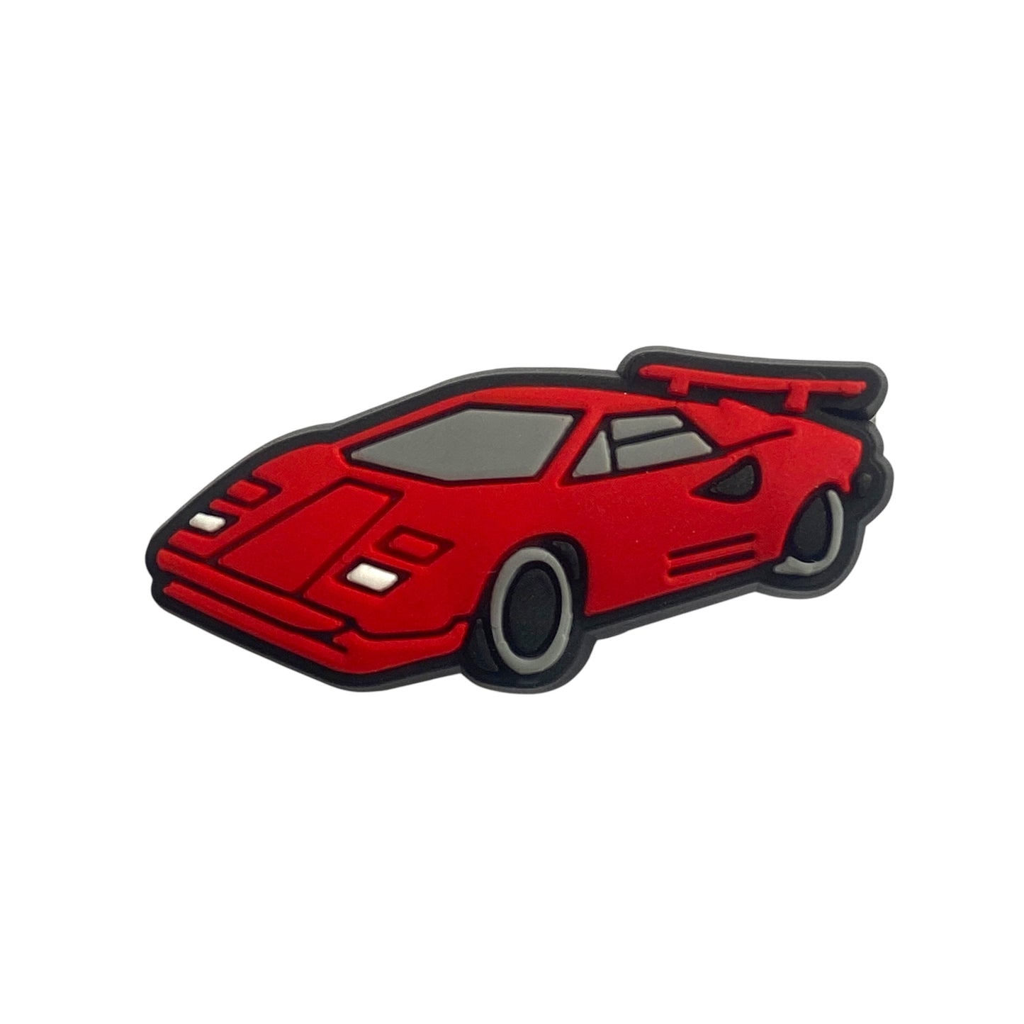 Cars - Lamborghini Red With Spoiler Shoe Charm