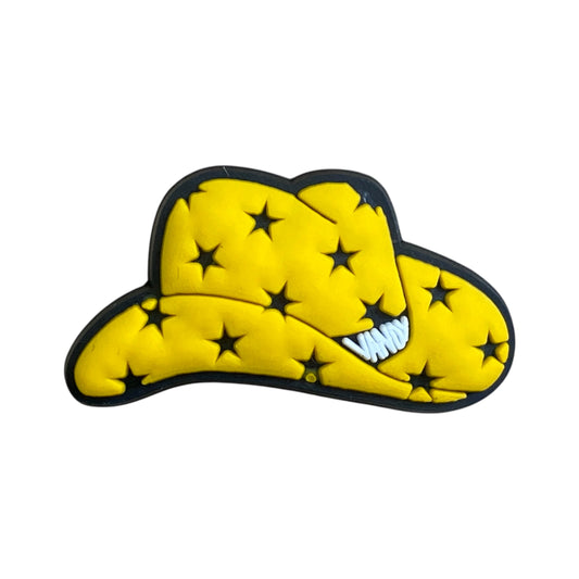 Country - Cowboy Hat Yellow with Stars Shoe Charm