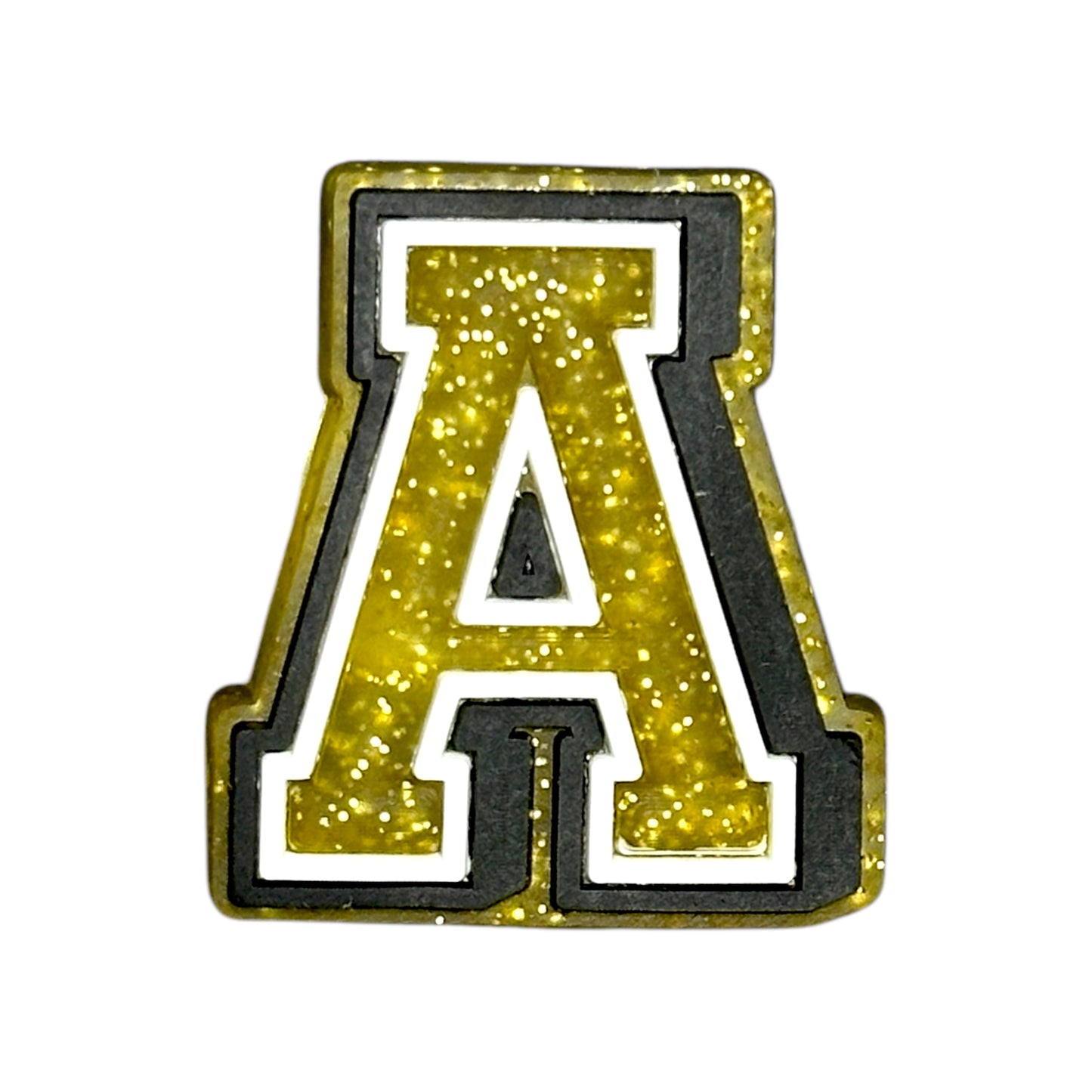 Alphabets - Golden Glitter - Letter A Shoe Charm