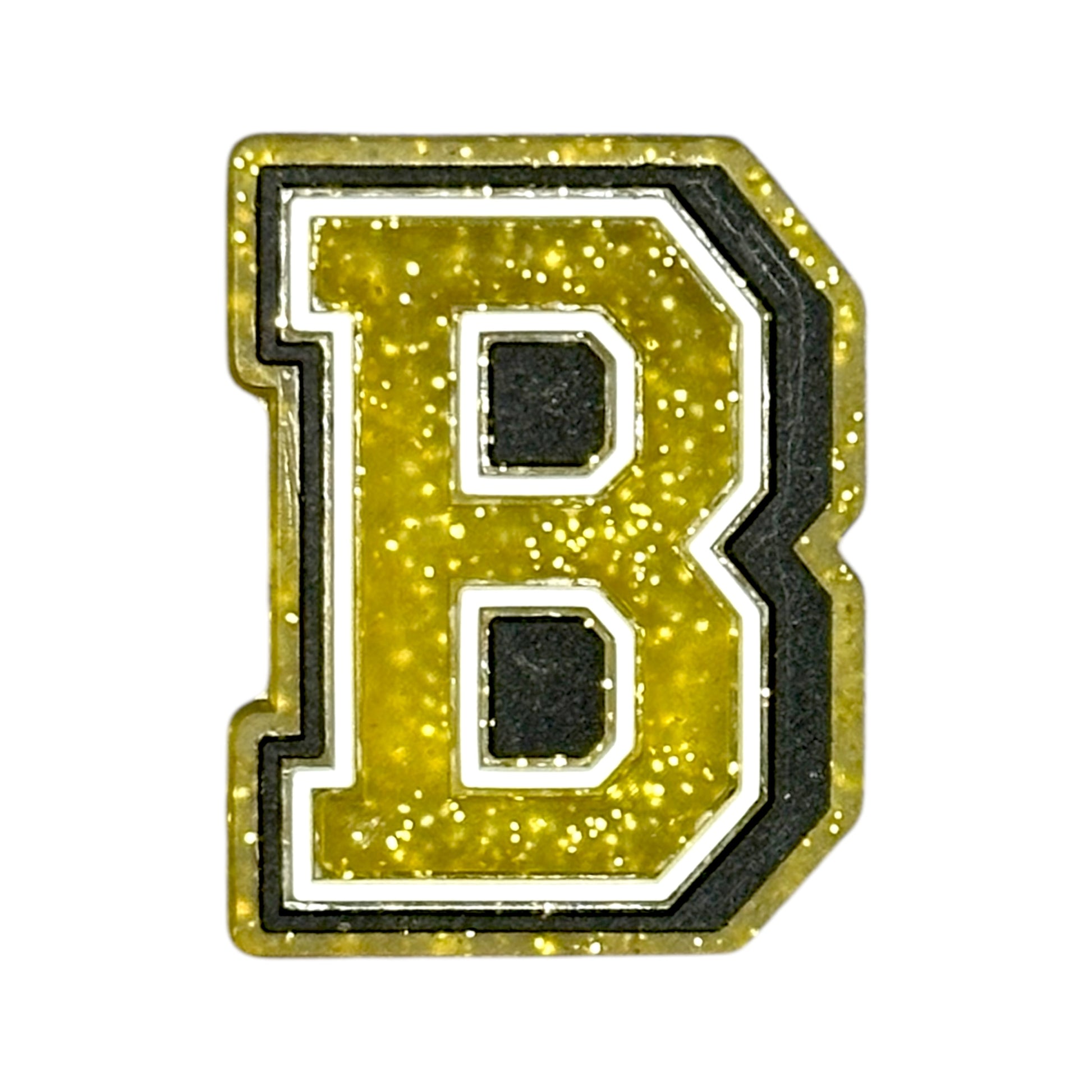 Alphabets - Golden Glitter - Letter B Shoe Charm