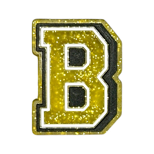 Alphabets - Golden Glitter - Letter B Shoe Charm