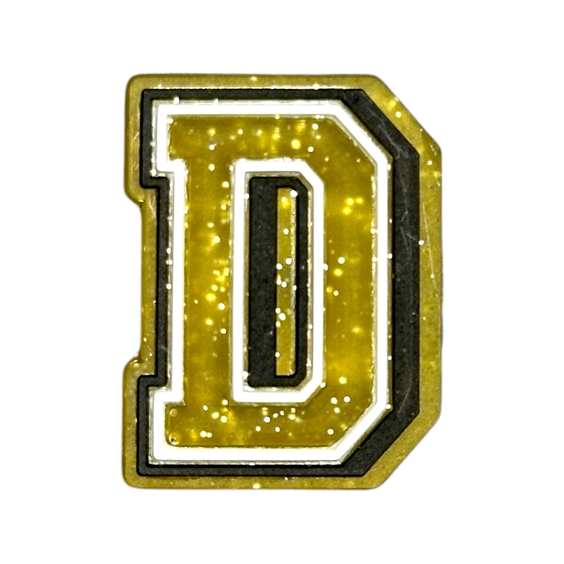 Alphabets - Golden Glitter - Letter D Shoe Charm