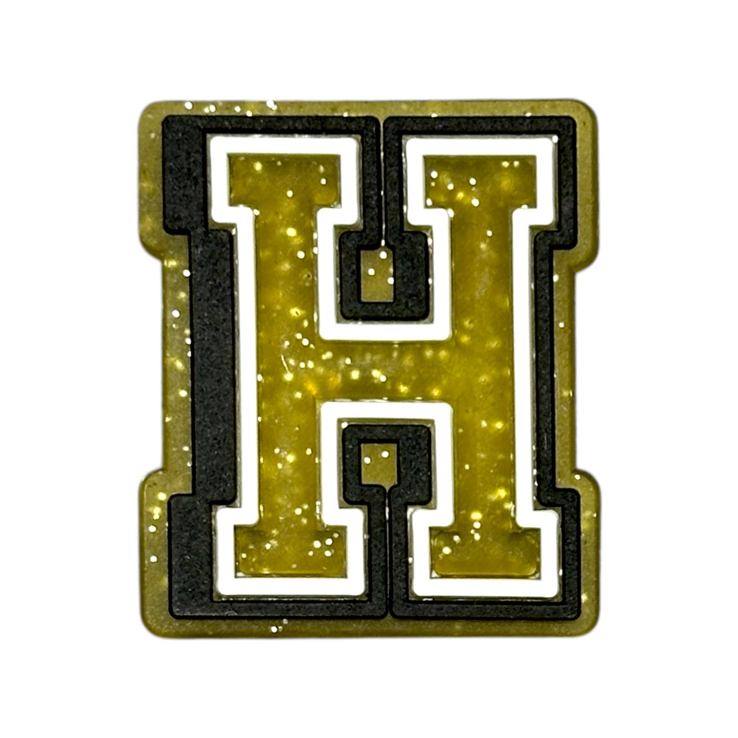 Alphabets - Golden Glitter - Letter H Shoe Charm