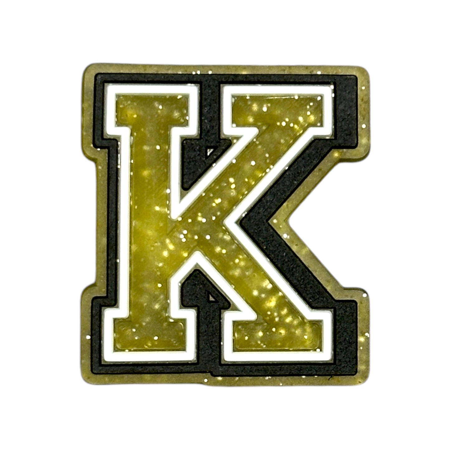 Alphabets - Golden Glitter - Letter K Shoe Charm