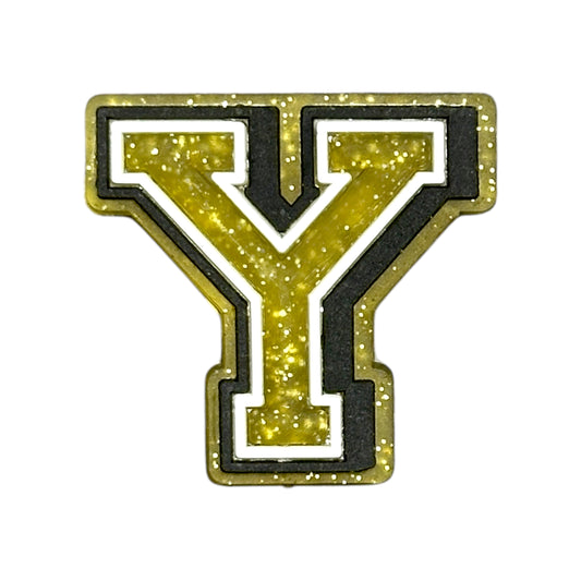 Alphabets - Golden Glitter - Letter Y Shoe Charm