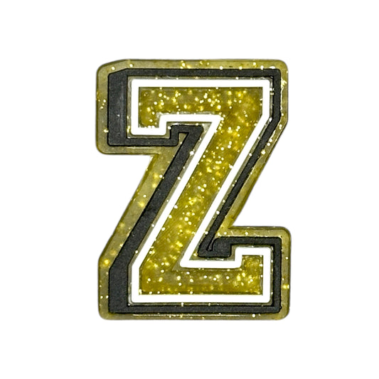 Alphabets - Golden Glitter - Letter Z Shoe Charm