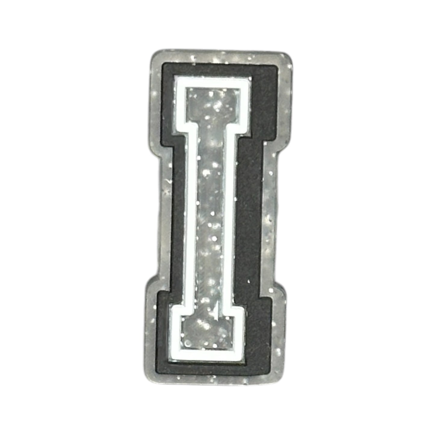 Alphabets - Silver Glitter - Letter I Shoe Charm