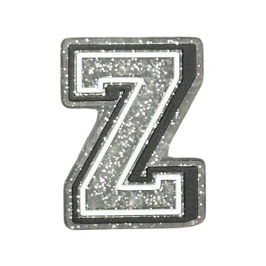 Alphabets - Silver Glitter - Letter Z Shoe Charm