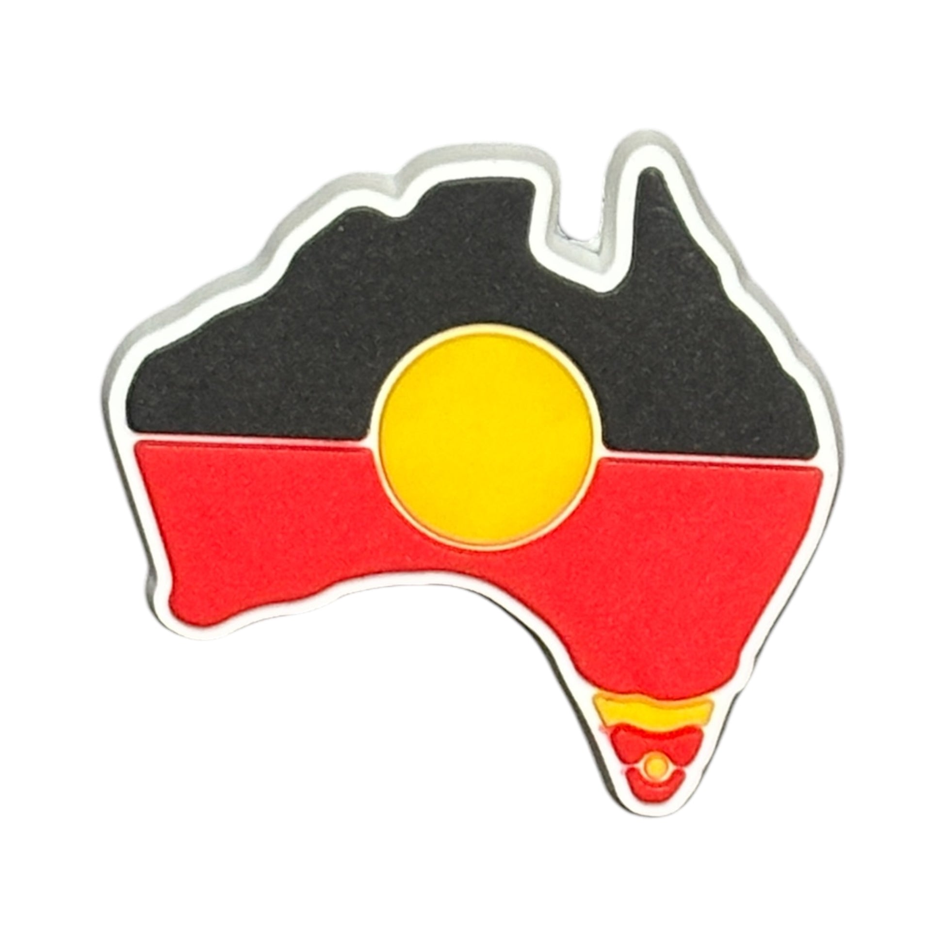 First Nations - Aboriginal Flag in Australia Map Shoe Charm