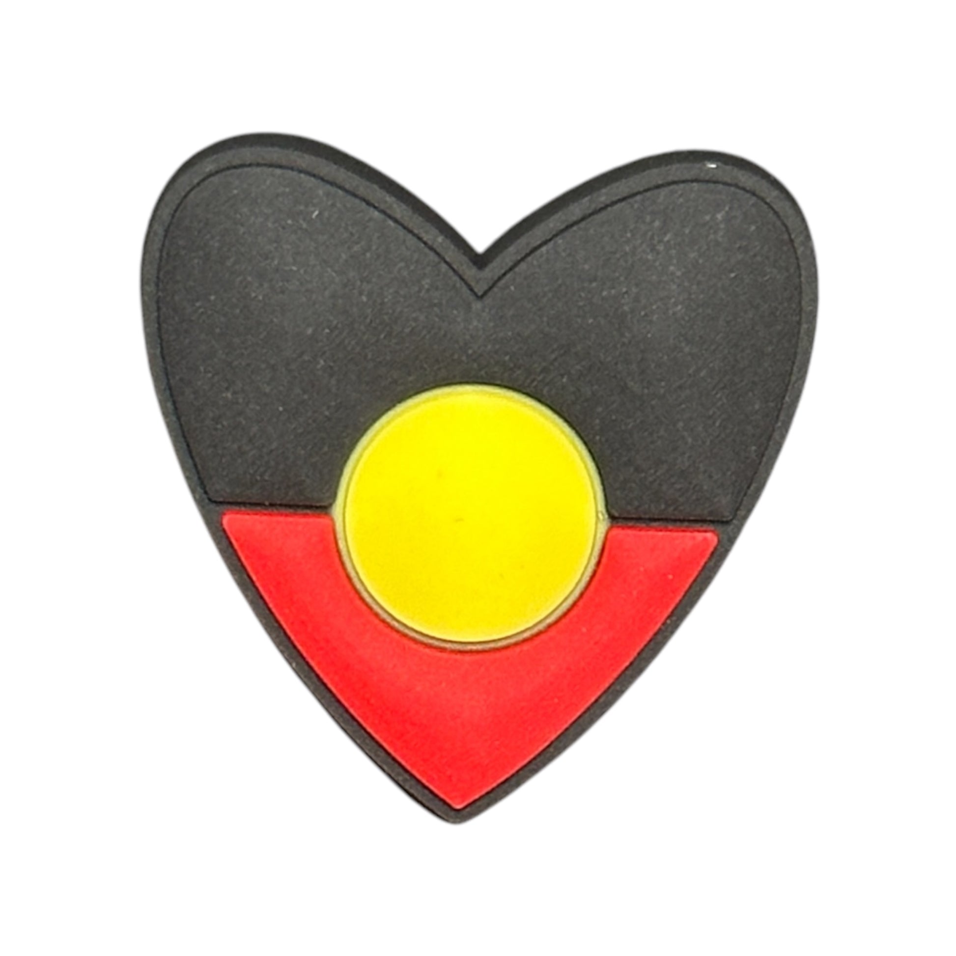 First Nations - Aboriginal Flag inside a Heart Shoe Charm