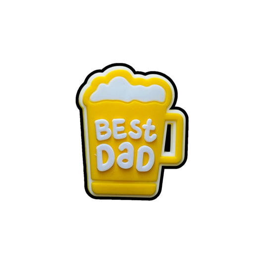 Fathers Day - Beer Glass Best Dad Yellow Shoe Charm