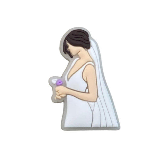 Wedding - Bride in Veil Design 1 Shoe Charm