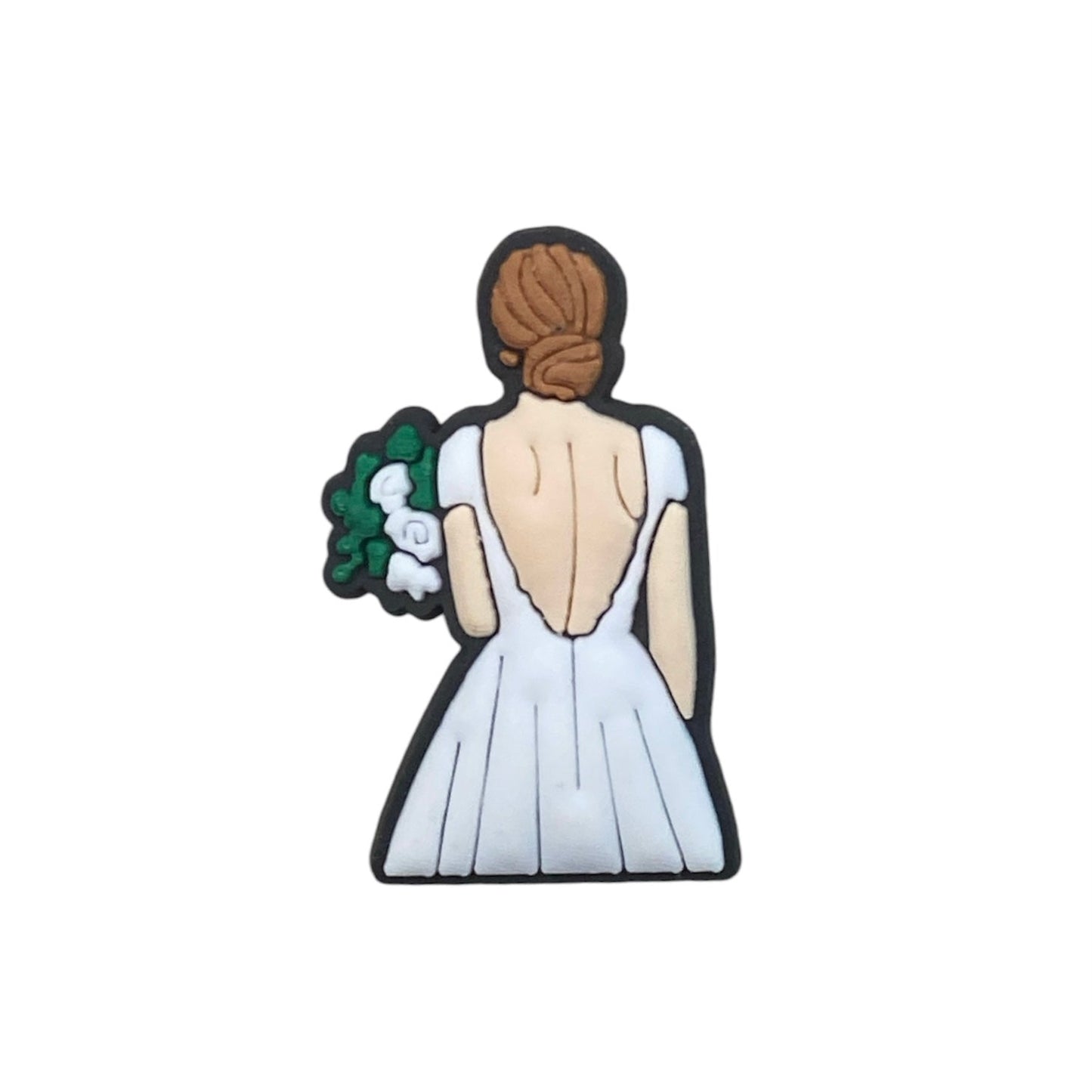 Wedding - Bride with Flowers Shoe Charm